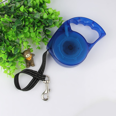 Supply Plastic Transparent Blue 5 M Reflective Tape Pet Traction Rope Automatic Retractable Dogs' Tractor