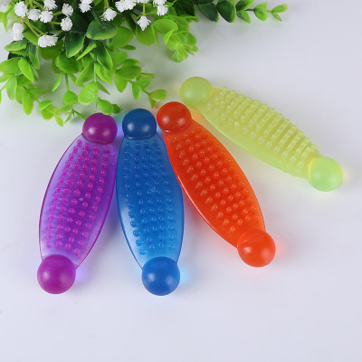 Manufacturers Supply Pet Dog Dog PVC Dog Bone Biting Resistant Multi-Color Bone Biting 12cm Multi-Color Dog Bone Biting