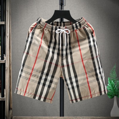 Shorts Men's Sports Casual Large Trunks Korean Fashion Summer Slim Fit Men's Beach Pants Youth Stitching Plaid Shorts