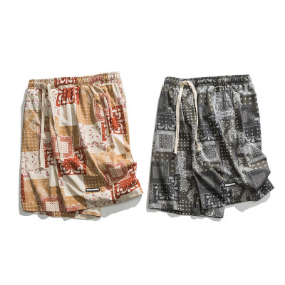 Clothing Ancient Summer Wear Hawaiian Style Printed Sports Shorts Men's Fashion Brand Loose Street Wide Leg Leisure Beach Pants