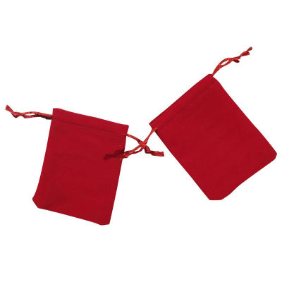 Processable Customized Red Jewelry Bag Drawstring Flannel Bag Packing Bag