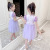 2021 Summer Girl Princess Dress Medium and Big Children Little Girl Cute Puff Sleeves Dress Korean Style Girl Dress Delivery