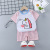 2020 Summer New Cotton Children's Short-Sleeved T-shirt Suit Korean Style Baby Short Sleeve Shorts Two-Piece Suit Homewear