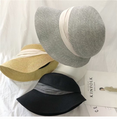 Japanese Straw Hat Female Sun Protection Sun Hat Japanese Style Fisherman Hat Spring and Summer Travel Bucket Hat Foldable Artistic Beach Hat