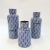 Crafts Blue Color Blue and White Porcelain Ceramic Decoration Creative Plaid Vase High-End Soft Home Decoration