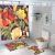 Romantic Flower Cross-Border Bathroom Non-Slip Mat Shower Curtain Combination Carpet Design Four-Piece Set Spot Delivery
