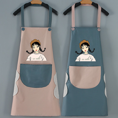 Processing Custom Logo Cartoon Girl Apron Multi-Color Apron Sling Apron Kitchen Cleaning Apron