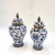 Blue Color Blue and White Porcelain Decoration Crafts Ceramic Creative Plaid Vase High-End Soft Home Decoration