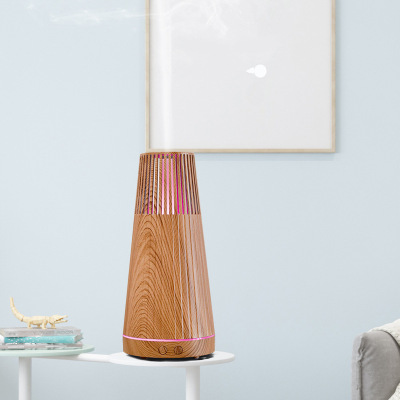 Cross-Border Fragrance Essential Oil Humidifier Colorful Light Mini Wood Grain Aroma Diffuser Home Office Spray Diffuse Purification