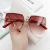 2021 New Style B's Same Square Sunglasses Women's Hollow Frameless Elegant Sunglasses Cross-Border Fashion Sunglasses