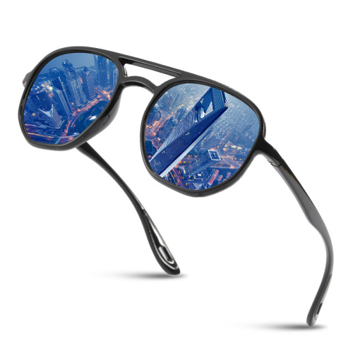 New double Beam Sunglasses Men‘s 2021 Drivers Driving Glasses Large Frame European and American Sunglasses Men‘s Outdoor