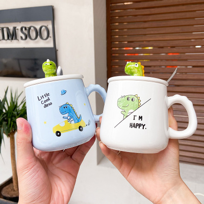 Korean Style Cartoon Little Dinosaur Ceramic Cup Children's Cups Cute Literary Fresh Mug Student Gift Cup