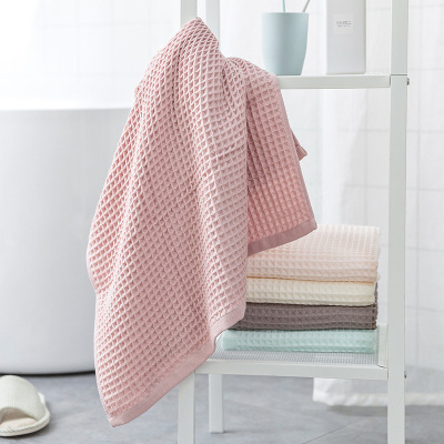 Yiwu Good Goods Pure Cotton Japanese Waffle Men's and Women's Bath Towel Soft Lint-Free Daily Necessities Bath Towel Gift