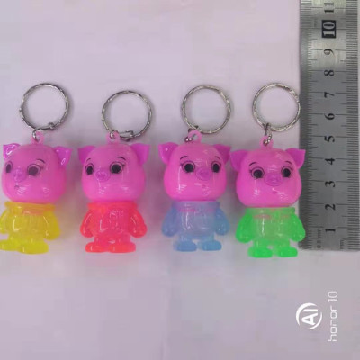 Transparent Pig Mini Household Hand Push Flashlight Led Hand Pinch Light Emergency Light