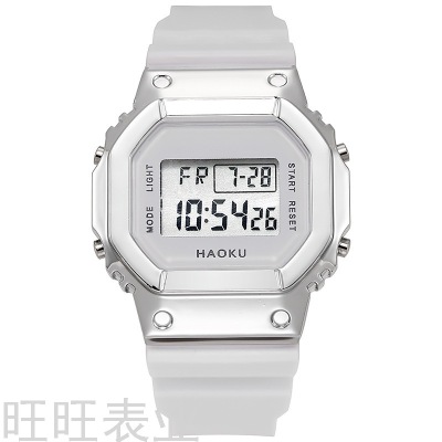 Popular Style Casio Electroplated Square Electronic Watch Adult Student Multi-Functional Waterproof Luminous Sports