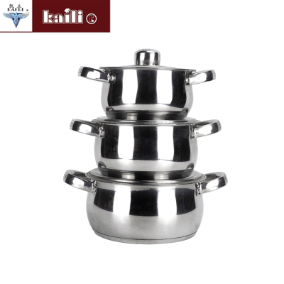 Stainless Steel Five-Piece Set Pot Set Household Porridge Pot Soup Pot Double Bottom Soup Pot Induction Cooker Gas Stove General Cookware