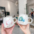 3D Relief Doll Hairstyle Ceramic Cup Cute Cartoon Animal Water Cup Creative Mug Men and Women Student Cup