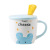 Cartoon Xiaoqing New Cute Mouse Cheese Ceramic Cup with Cover Spoon Big Belly Mug Household Milk Coffee Breakfast Cup