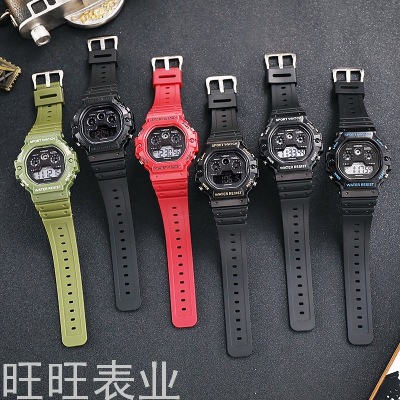 New Factory Wholesale Casio Three-Eye Small Square Electronic Watch Adult Student Multi-Functional Waterproof Sports