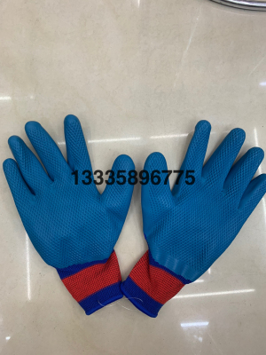 Labor Protection Gloves Garden Gloves Nylon Nitrile Non-Slip Wear-Resistant Dipped Construction Site Gloves Glue Protection