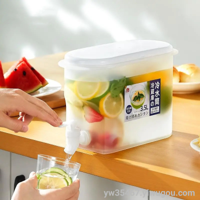 O07-cold Water Bottle with Faucet for Refrigerator Fruit Teapot Summer Household Lemon Cold Water Bucket Large Capacity Ice Water
