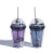Star Roaming Double-Layer Cup with Straw Astronaut Plastic Cup Children Cute Drinking Cup Straw Cup Ice Cup with light