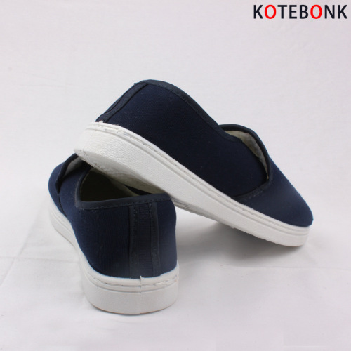 blue and white cotton shoes anti-static fleece lined thermal soft bottom pvc work shoes canvas shoes non-slip wear-resistant comfortable