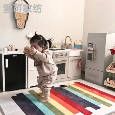 INS Crawling Mat Baby Game Mat Children Color Stripes Carpet Photography Props