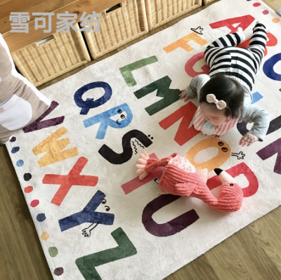 INS Style Baby Crawling Mat Color Letter Non-Slip Mat Game Blanket