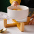 Nordic Homemade Underglaze Creative Instant Noodle Bowl Wooden Frame Ceramic Bowl Set Combination Salad Bowl Spot