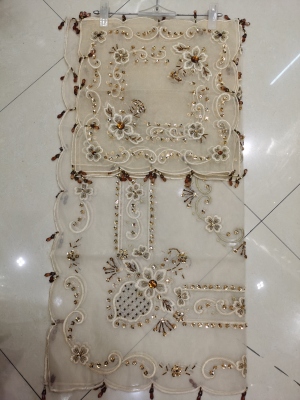 Handicraft Embroidered Beads Tablecloth Placemat