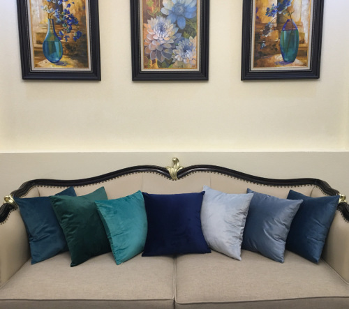 Nordic Style Solid Color Velvet Pillow Warm Short Plush Back Home Pillow Wholesale