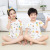 Children's Cotton Summer Suit Short Sleeve Breathable Boys and Girls Three-Quarter Sleeve Air Conditioning Clothes Baby Pajamas Thin Homewear