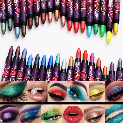 Colors Eyeliner Pen Sticks Lip Pencil 2 in 1 Not Easy to Smudge + Cross-Border Foreign Trade New Product Best-Selling