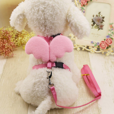 Pet Harness Angel Wings Dog Rope Leash Cat Traction Belt Foreign Trade Cross-Border Factory in Stock Wholesale