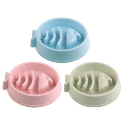 Spot Pet Slow Feeding Bowl Fish Petals Style Pp Slow Food Anti-Choke Dog Bowl Cross-Border Plastic Dogs and Cats Tableware