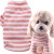 In Stock Wholesale Spring Pet Clothes Two-Legged Striped Stretch Cotton round Neck Cross-Border Cat Dog Clothes