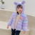 Children's down Cotton-Padded Clothes Children's Cartoon Bright Light Bear Colorful Cotton-Padded Clothes Baby Lightweight Hooded Top