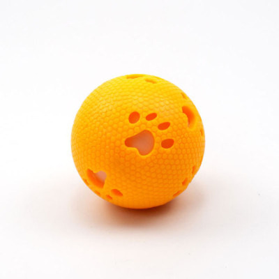 Spot Dog Toy Ball Rubber Hollow Luminous Ball Footprints Pattern Molar Long Lasting Foreign Trade Pet Toy Ball