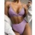 2021 New Arrival Amazon Fashion Pure Color Bikini Women's Seperated Swimwear Women Bikini Triangle Bikini