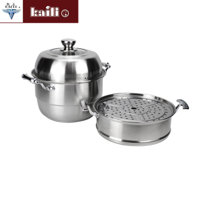 Double-Layer Composite Steel Steamer Double-Grate Multi-Purpose Steamer Thickened Household Steamed Buns Multi-Purpose Pot