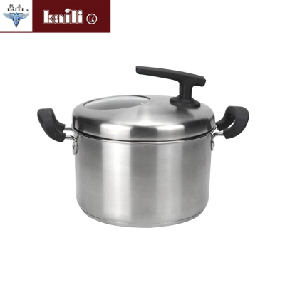 Stainless Steel Visual Double Bottom American High Pot Large Capacity Soup Pot Deepening Thickening Stainless Steel Porridge Pot Soup Pot