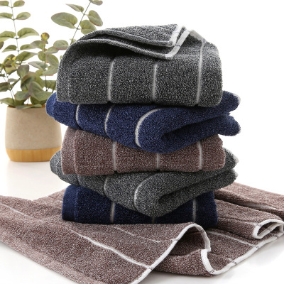 Yiwu Good Goods Pure Cotton Stripe Thickening Towel Gift Use Absorbent Face Towel Gift Gift Daily Necessities Towel