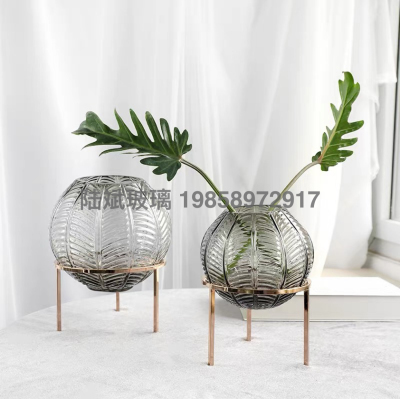 Light Luxury Glass Vase Transparent Ornaments Dining Table Flower Arrangement Nordic Living Room Simple Ornament Furnishing Creative Balcony Hydroponic