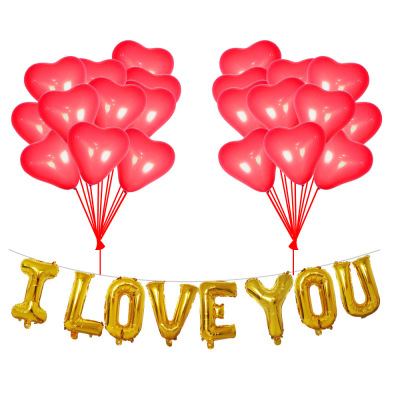 12-Inch 2.2G Latex Love Heart Rubber Balloons Proposal Declaration Wedding Ceremony and Wedding Room Decorations Balloon Set