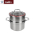 304 Stainless Steel Compound Bottom Steamer Double-Layer Multi-Purpose Steamer Thickened Household Multi-Purpose Steamer for Steamed Buns and Steamed Buns