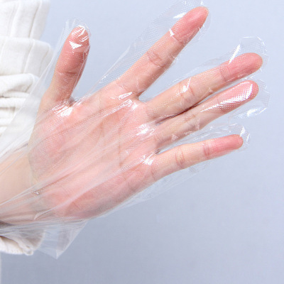 Disposable Gloves Food Catering Thickened PE Transparent Plastic Film Gloves Hairdressing Snacks Kitchen Universal Wholesale