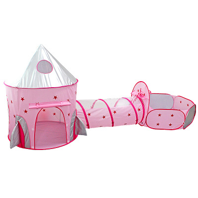 Cross-Border Amazon Children 'S Tent Three-Piece Set Crawl Tunnel Tent House Game House Baby Toys New Hot Push