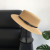 British Leather Ring Flat Straw Hat Korean Style Summer Hat Trendy Women's Fashion All-Match Sun Hat Sun Protection Sun Hat Top Hat
