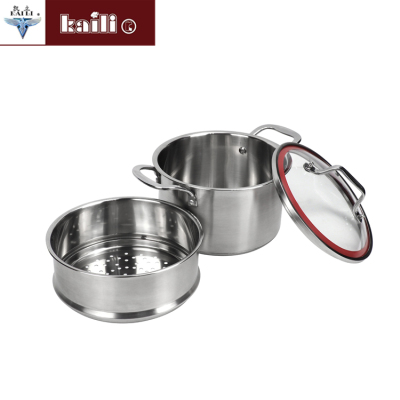 304 Stainless Steel Compound Bottom Steamer Double-Layer Multi-Purpose Steamer Thickened Household Multi-Purpose Steamer for Steamed Buns and Steamed Buns